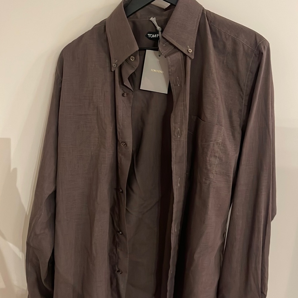 Brown Tom Ford button dress shirt